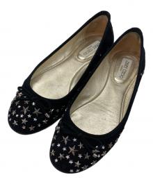 JIMMY CHOO（ジミーチュウ）の古着「スタッズスウェードパンプス」｜ブラック