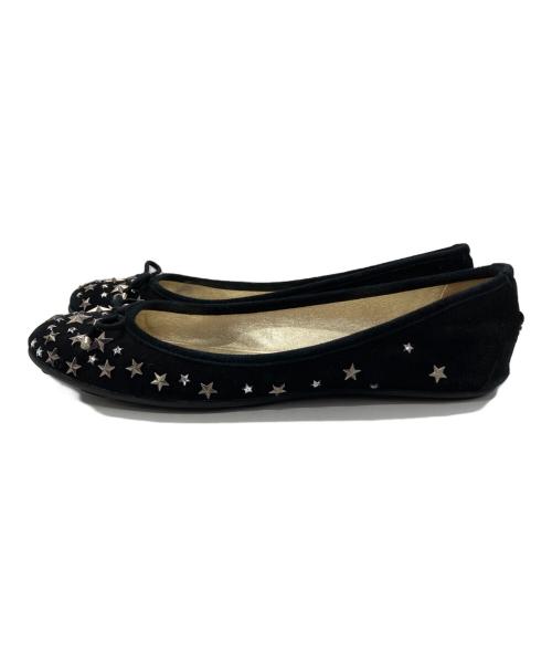 JIMMY CHOO（ジミーチュウ）JIMMY CHOO (ジミーチュウ) スタッズスウェードパンプス ブラック サイズ:38の古着・服飾アイテム
