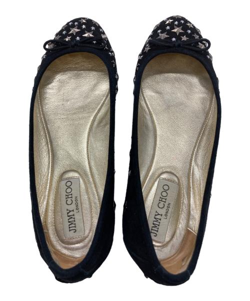 JIMMY CHOO（ジミーチュウ）JIMMY CHOO (ジミーチュウ) スタッズスウェードパンプス ブラック サイズ:38の古着・服飾アイテム