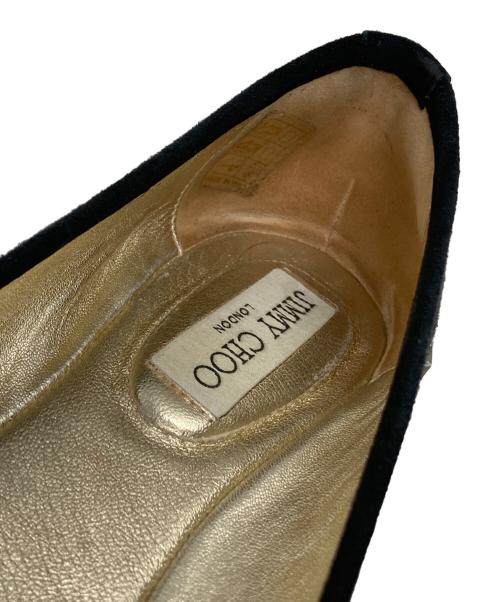 JIMMY CHOO（ジミーチュウ）JIMMY CHOO (ジミーチュウ) スタッズスウェードパンプス ブラック サイズ:38の古着・服飾アイテム