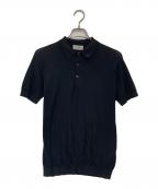 JOHN SMEDLEYジョンスメドレー）の古着「シーアイランドコットンニットポロシャツ」｜ブラック