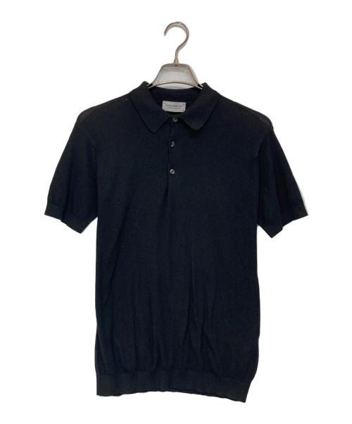 JOHN SMEDLEY（ジョンスメドレー）JOHN SMEDLEY (ジョンスメドレー) シーアイランドコットンニットポロシャツ ブラック サイズ:Ⅿの古着・服飾アイテム