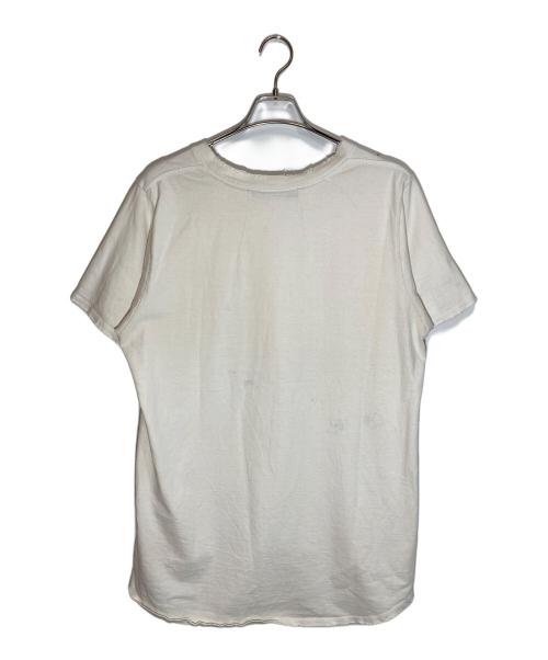 JUN/NAKAYAMA（ジュン ナカヤマ）JUN/NAKAYAMA (ジュン ナカヤマ) ダメージ加工プリントTシャツ ベージュ サイズ:Ⅿの古着・服飾アイテム