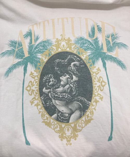 JUN/NAKAYAMA（ジュン ナカヤマ）JUN/NAKAYAMA (ジュン ナカヤマ) ダメージ加工プリントTシャツ ベージュ サイズ:Ⅿの古着・服飾アイテム