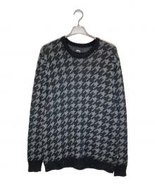 stussy（ステューシー）の古着「ハウンドトゥースニット」｜ブラック×グレー