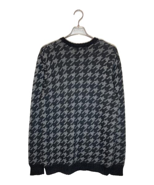 stussy（ステューシー）stussy (ステューシー) ハウンドトゥースニット ブラック×グレー サイズ:Lの古着・服飾アイテム