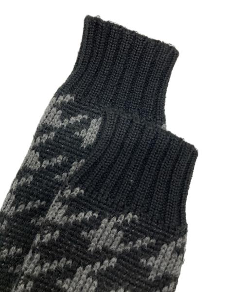 stussy（ステューシー）stussy (ステューシー) ハウンドトゥースニット ブラック×グレー サイズ:Lの古着・服飾アイテム