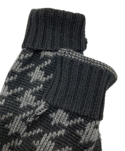 stussy（ステューシー）stussy (ステューシー) ハウンドトゥースニット ブラック×グレー サイズ:Lの古着・服飾アイテム