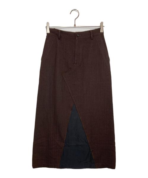 tricot COMME des GARCONS（トリココムデギャルソン）tricot COMME des GARCONS (トリココムデギャルソン) ヘリンボーンデザインスカート ブラウン サイズ:Ⅿの古着・服飾アイテム