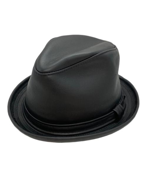NEW YORK HAT（ニューヨークハット）NEW YORK HAT (ニューヨークハット) ポークパイレザーハット ブラック サイズ:-の古着・服飾アイテム