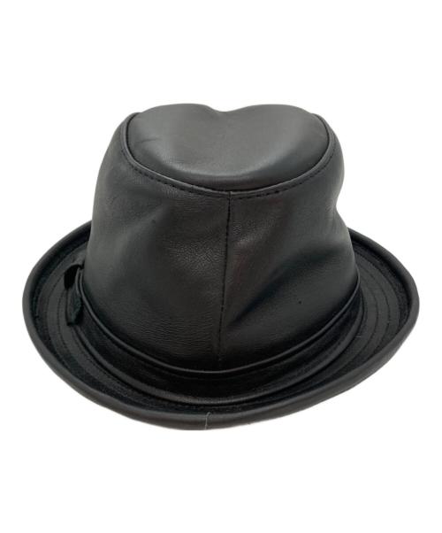NEW YORK HAT（ニューヨークハット）NEW YORK HAT (ニューヨークハット) ポークパイレザーハット ブラック サイズ:-の古着・服飾アイテム