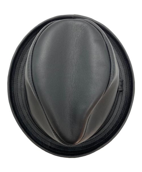 NEW YORK HAT（ニューヨークハット）NEW YORK HAT (ニューヨークハット) ポークパイレザーハット ブラック サイズ:-の古着・服飾アイテム