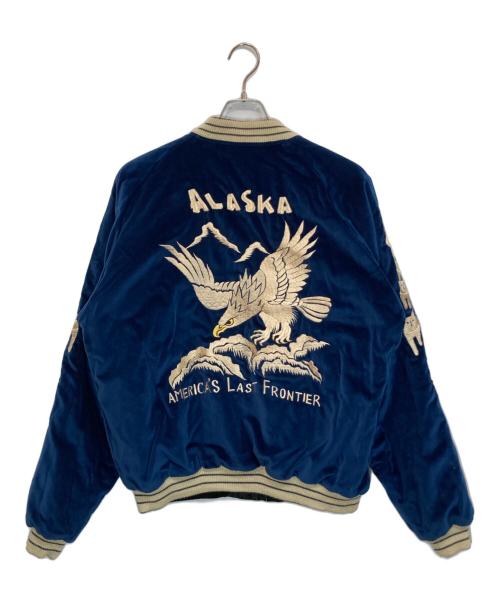 東洋エンタープライズ（トウヨウエンタープライズ）東洋エンタープライズ (トウヨウエンタープライズ) VELVETEEN SOUVENIR JACKET ブラック×ブルー サイズ:XXLの古着・服飾アイテム