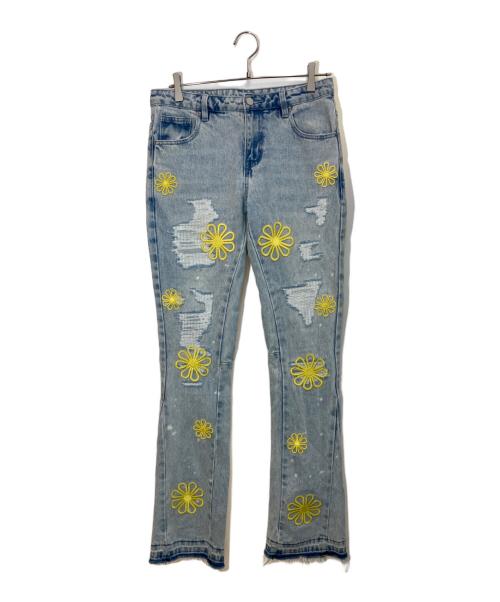 DIGITAL GROUPI3（デジタル・グルーピスリー）DIGITAL GROUPI3 (デジタル・グルーピスリー) DENIM PEARLZ FLARE PANTS インディゴ サイズ:30の古着・服飾アイテム