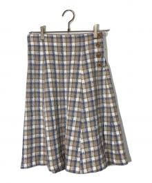 BLUE LABEL CRESTBRIDGE（ブルーレーベルクレストブリッジ）の古着「チェックスカート」｜ベージュ×ブルー