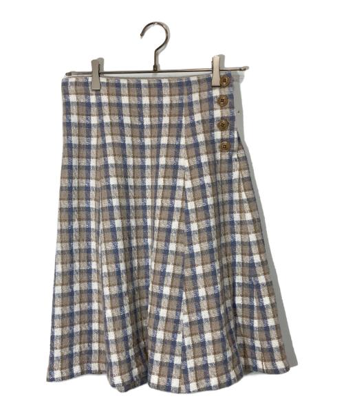 BLUE LABEL CRESTBRIDGE（ブルーレーベルクレストブリッジ）BLUE LABEL CRESTBRIDGE (ブルーレーベルクレストブリッジ) チェックスカート ベージュ×ブルー サイズ:SIZE S (36)の古着・服飾アイテム