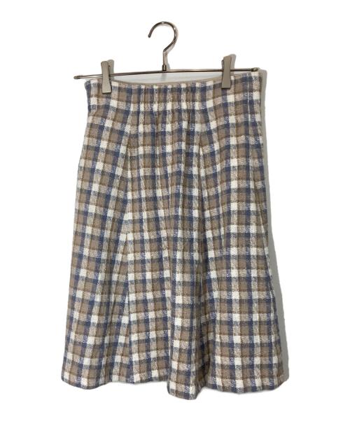 BLUE LABEL CRESTBRIDGE（ブルーレーベルクレストブリッジ）BLUE LABEL CRESTBRIDGE (ブルーレーベルクレストブリッジ) チェックスカート ベージュ×ブルー サイズ:SIZE S (36)の古着・服飾アイテム