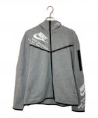 NIKEナイキ）の古着「AS M NSW TCH FLC FZ WR HOODIE DK GREY HEATHER」｜グレー