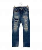 Hysteric Glamourヒステリックグラマー）の古着「加工デニムパンツ」｜ブルー