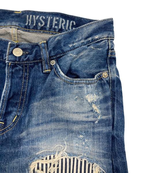 Hysteric Glamour（ヒステリックグラマー）Hysteric Glamour (ヒステリックグラマー) 加工デニムパンツ ブルー サイズ:29の古着・服飾アイテム