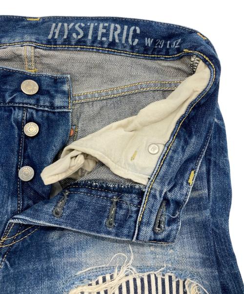 Hysteric Glamour（ヒステリックグラマー）Hysteric Glamour (ヒステリックグラマー) 加工デニムパンツ ブルー サイズ:29の古着・服飾アイテム