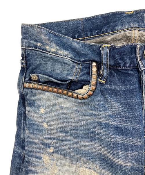 Hysteric Glamour（ヒステリックグラマー）Hysteric Glamour (ヒステリックグラマー) 加工デニムパンツ ブルー サイズ:29の古着・服飾アイテム