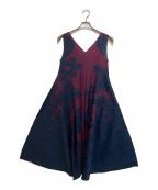 PLEATS PLEASEプリーツプリーズ）の古着「プリーツワンピース」｜ボルドー×ネイビー