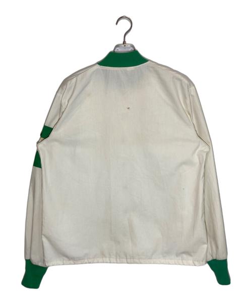 -（-）- (-) ヴィンテージレーシングジャケット アイボリー×グリーン サイズ:-の古着・服飾アイテム
