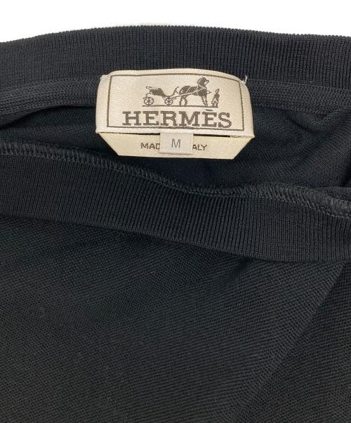 HERMES（エルメス）HERMES (エルメス) 鹿の子ポケットTシャツ ブラック サイズ:Mの古着・服飾アイテム