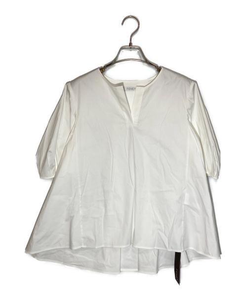 FOXEY（フォクシー）FOXEY (フォクシー) キーネック ブラウス ホワイト サイズ:42の古着・服飾アイテム