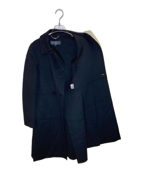 Salvatore Ferragamo（サルヴァトーレ フェラガモ）Salvatore Ferragamo (サルヴァトーレ フェラガモ) カシミヤブレンドコート ブラック サイズ:38の古着・服飾アイテム