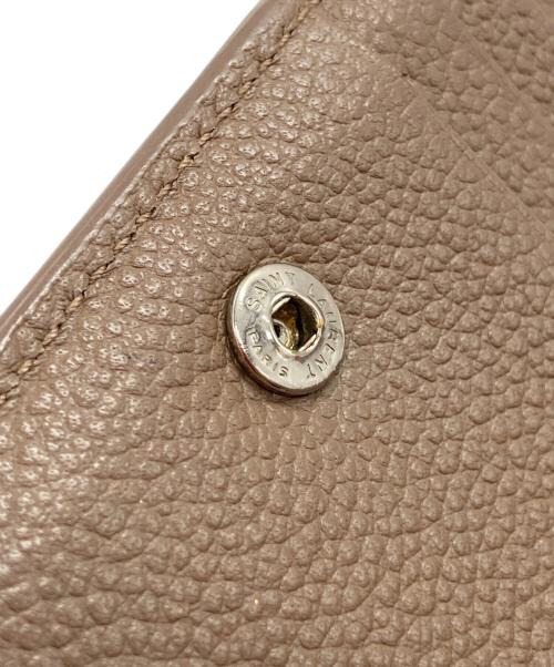 Saint Laurent Paris（サンローランパリ）Saint Laurent Paris (サンローランパリ) リヴゴーシュ コンパクト ジップウォレット ベージュ サイズ:-の古着・服飾アイテム