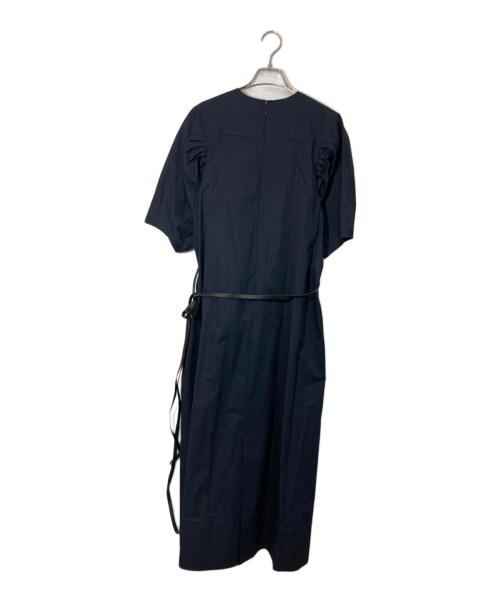ebure（エブール）EBURE (エブール) Cotton Satin Dress ネイビー サイズ:36の古着・服飾アイテム