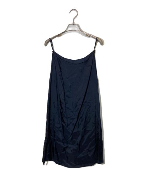 ebure（エブール）EBURE (エブール) Cotton Satin Dress ネイビー サイズ:36の古着・服飾アイテム