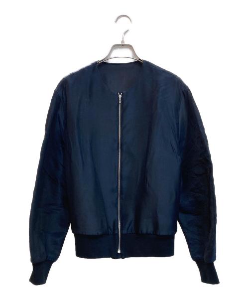 CYCLAS（シクラス）CYCLAS (シクラス) シルクシアー ジップブルゾン ネイビー サイズ:34の古着・服飾アイテム