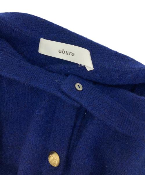 ebure（エブール）ebure (エブール) メタルパーツカシミア クルーネック ニットカーディガン ネイビー サイズ:-の古着・服飾アイテム