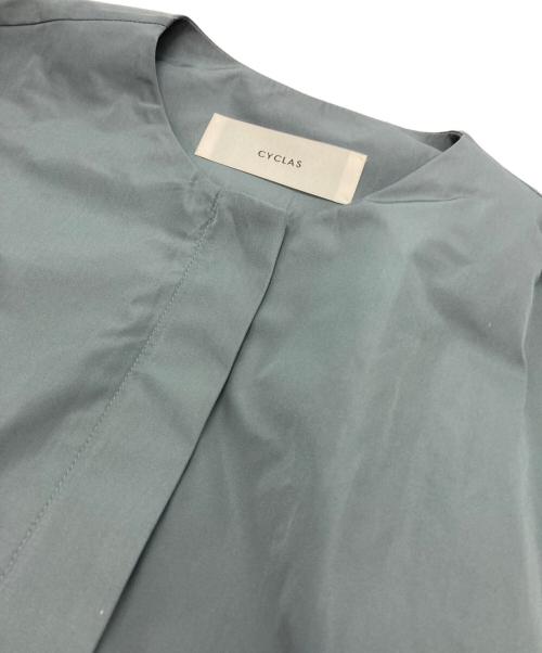 CYCLAS（シクラス）CYCLAS (シクラス) ノーカラーギャザーブルゾン グリーン サイズ:36の古着・服飾アイテム
