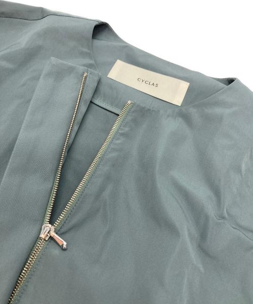 CYCLAS（シクラス）CYCLAS (シクラス) ノーカラーギャザーブルゾン グリーン サイズ:36の古着・服飾アイテム