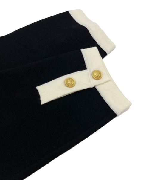 MADISON BLUE（マディソンブルー）MADISON BLUE (マディソンブルー) NO COLLAR SHORT JK ブラック×ホワイト サイズ:Sの古着・服飾アイテム