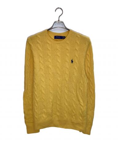 美品　ポロラルフローレン　ノースリーブ　ケーブルニット　M イエロー 中古・古着通販】POLO RALPH LAUREN (ポロ・ラルフローレン) ケーブル