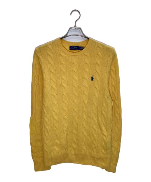 POLO RALPH LAUREN（ポロ・ラルフローレン）POLO RALPH LAUREN (ポロ・ラルフローレン) ケーブルニット イエロー サイズ:SIZE Mの古着・服飾アイテム