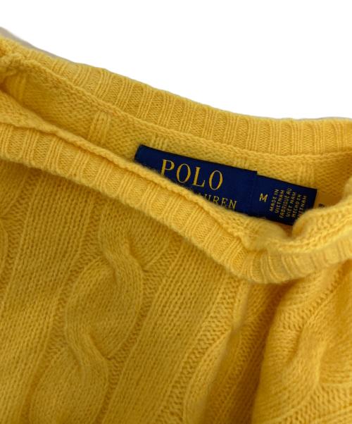 POLO RALPH LAUREN（ポロ・ラルフローレン）POLO RALPH LAUREN (ポロ・ラルフローレン) ケーブルニット イエロー サイズ:SIZE Mの古着・服飾アイテム