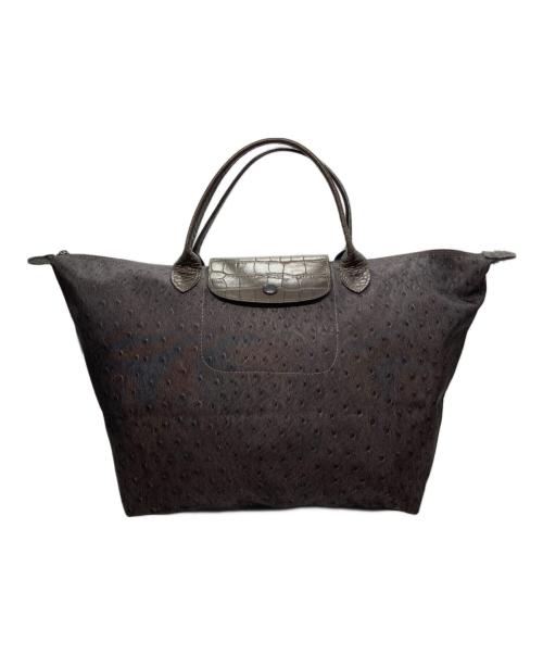 LONGCHAMP（ロンシャン）LONGCHAMP (ロンシャン) オーストリッチ調プリアージュトートバッグ グレー サイズ:-の古着・服飾アイテム