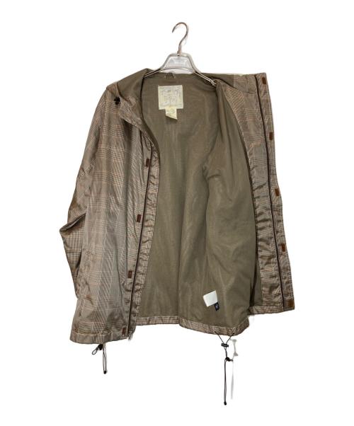 stussy（ステューシー）stussy (ステューシー) チェック柄フーデッドジャケット ブラウン×ベージュ サイズ:Ⅿの古着・服飾アイテム