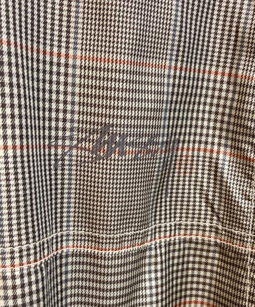 stussy（ステューシー）stussy (ステューシー) チェック柄フーデッドジャケット ブラウン×ベージュ サイズ:Ⅿの古着・服飾アイテム