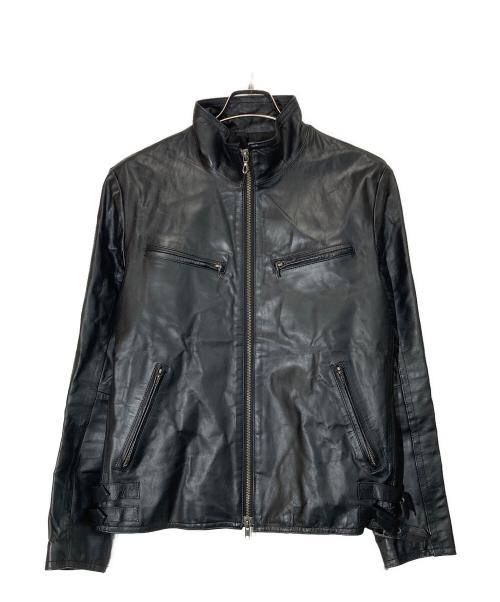 Haruf（ハルフ）Haruf (ハルフ) ホースレザージャケット ブラック サイズ:Mの古着・服飾アイテム
