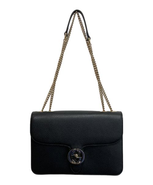 GUCCI（グッチ）GUCCI (グッチ) インターロッキングG チェーンショルダーバッグ ブラック サイズ:-の古着・服飾アイテム