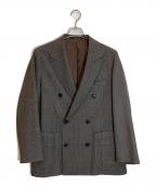 TOMORROW LANDトゥモローランド）の古着「ウールガーメントダイ 6Bダブルブレストテーラードジャケット」｜ブラウン×グレー