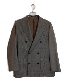 TOMORROW LAND（トゥモローランド）の古着「ウールガーメントダイ 6Bダブルブレストテーラードジャケット」｜ブラウン×グレー