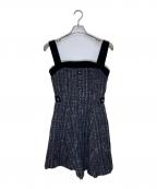 HER LIP TOハーリップトゥ）の古着「Margaux Tweed Mini Dress petale」｜ブラック